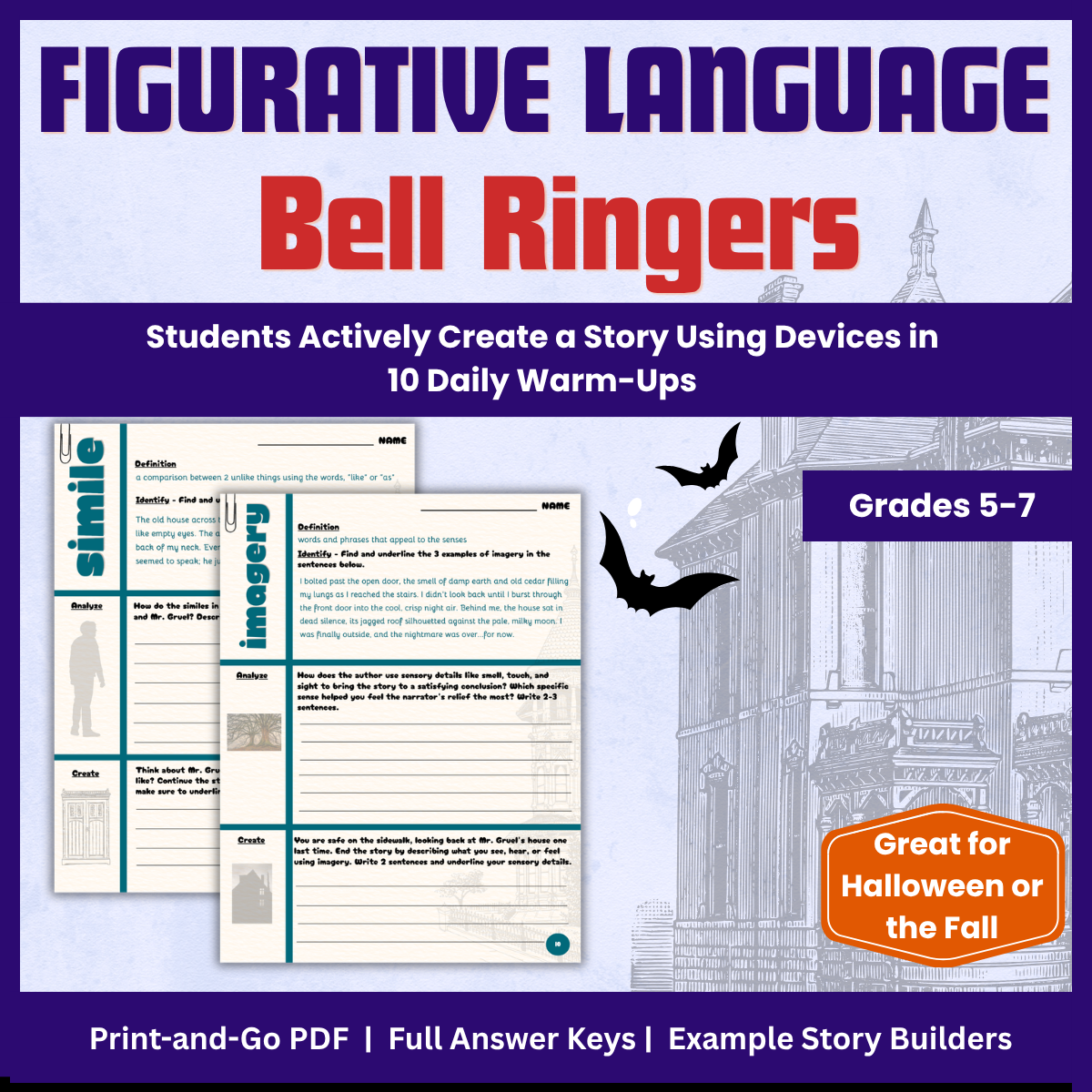 Figurative Language Bell Ringers product cover