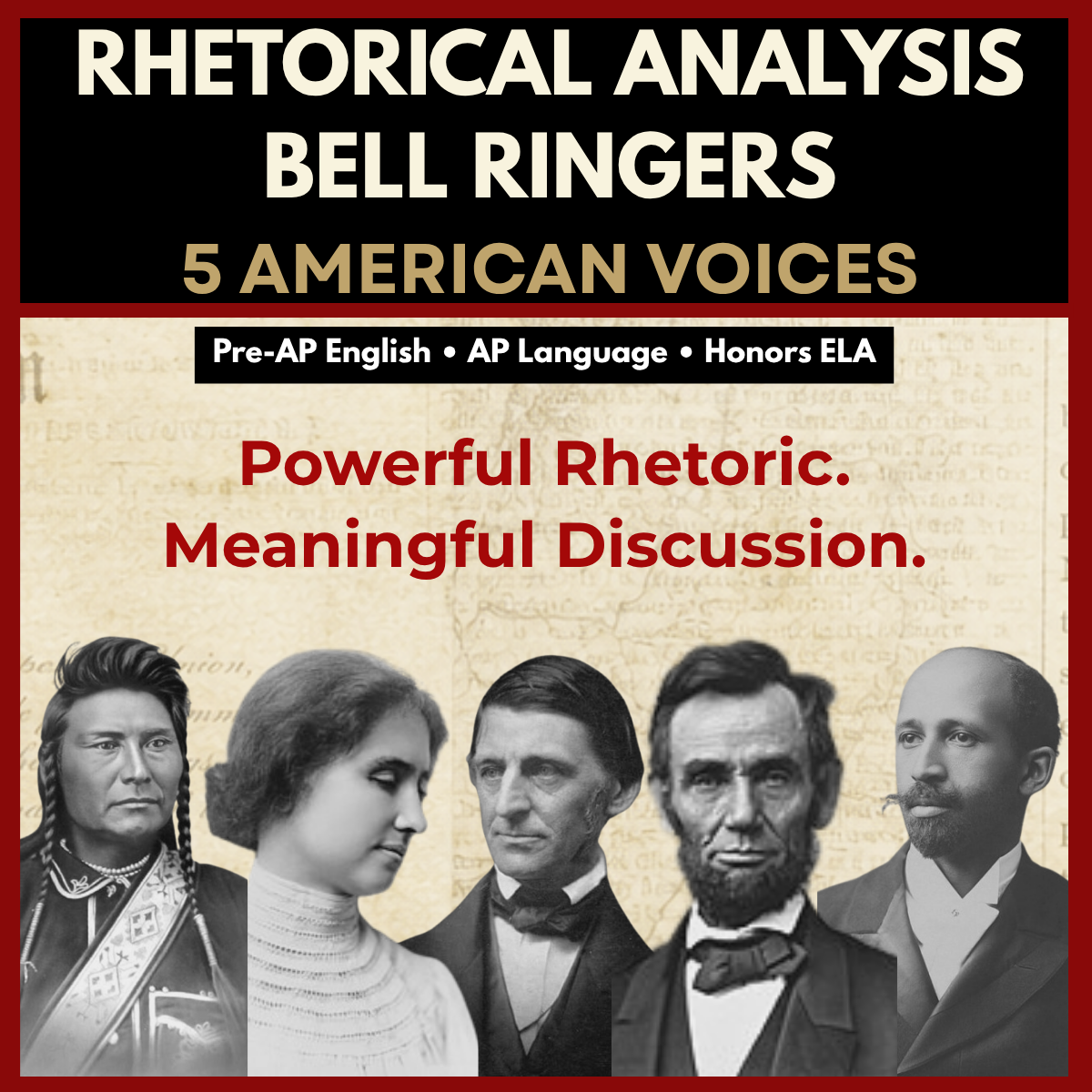 Rhetorical analysis speeches and excerpts product cover